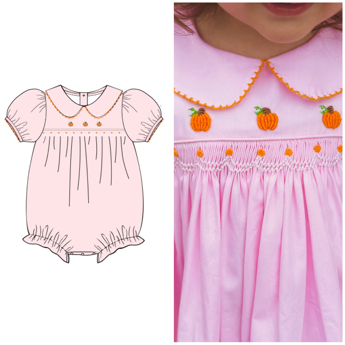 Pumpkin Keepsake Girls Bubble